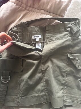 GARAGE Olive Utility Cargo Mini Skirt